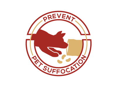 Prevent Pet Suffocation Logo badge chips dog emblem food logo logo design patch pets prevent pet suffocation safety warning