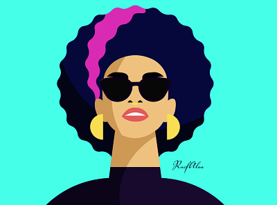 Girl With Sunglasses artwork design flat illustration vector