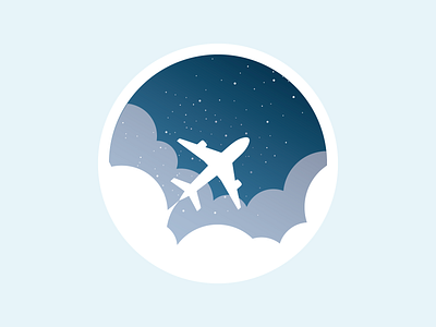 Cloud Chasers airplane logo cloud logo flat design minimalistic cloud logo night sky logo sky logo