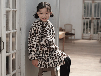 Buy Mes Kids Des Fleurs Leopard Print Coat- Tinyapple clothes fashion leapord caots lifestyle tinyapple