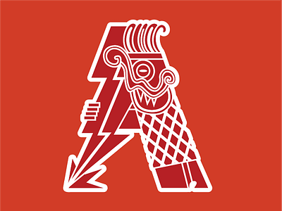 Aztec Letter A aztec cool debut gods hello illustration lettering mayan tlaloc