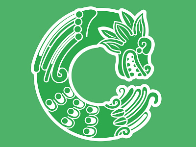 C aztec cool design gods icon illustration letter lettering lineart mayan mythology quetzalcoatl snake typography vector wings