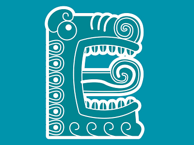 E aztec branding cool design e gods icon illustration letter lettering lineart mayan mythology typography vector