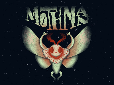 Mothman calligraphy cool creature cryptid design illustration lettering monster moth mothman serif spooky stars typography