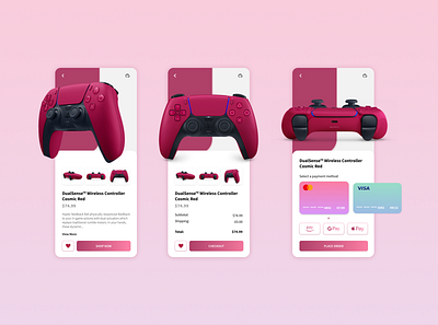 #002 : Credit Card Checkout 3d controller design graphic design illustration ps4 ui user experience user interface ux