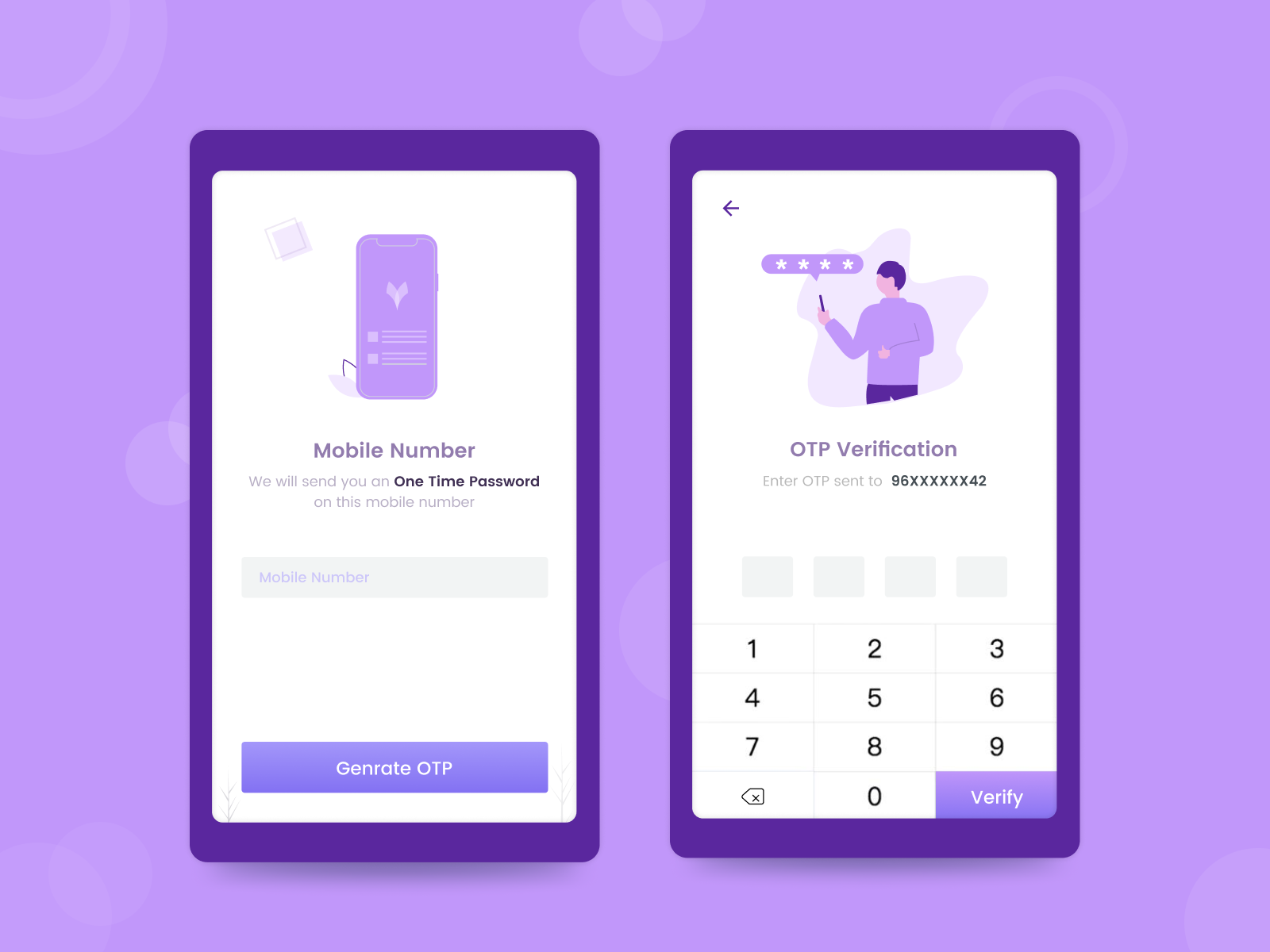Registration And Otp Ui By Neebal On Dribbble
