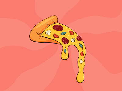 Pizza adobe illustrator branding cartoon concept design doodle fast food flat graphic design hand drawn icon illustration logo minimal pizza ui vector
