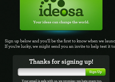 Coming Soon: Ideosa coming soon dark green ideosa sign up subscribe web