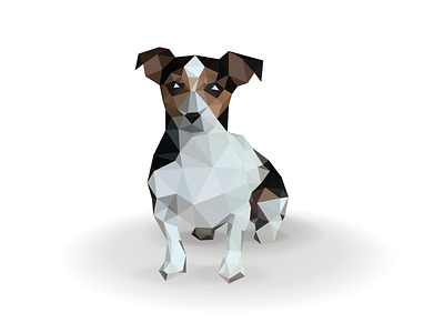 Annie dog jack russell low poly