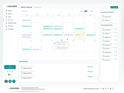 Calendar Design calendar design craxinno craxinnotechnologies design event notification figma design graphic design illustration software development tasks management technologies ui ux