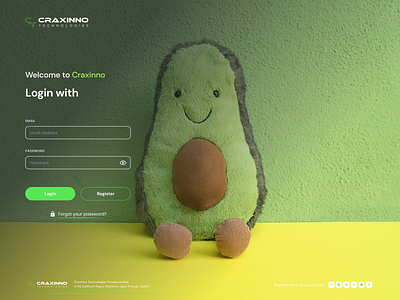 Login Page craxinno craxinnotechnologies design figma design first page design graphic design illustration login page login page design logo sign in page software development technologies ui