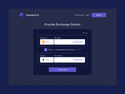 Swaperly - A swap exchange UI interface