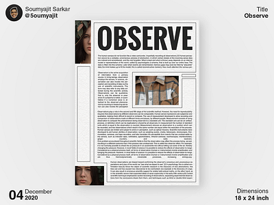 Observe 2.0 Poster Design design designfeed dribbble dribbble best shot gfxmob grafik graphicdesign layout layoutdesign minimal alyout minimal design poster poster a day poster art poster artwork poster design posterdesign posters visualart viusladesign