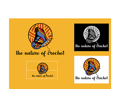 The Nature Of Crochet Logo Branding branding butterfly design dribbble illustration logo minimal typography vector web web design