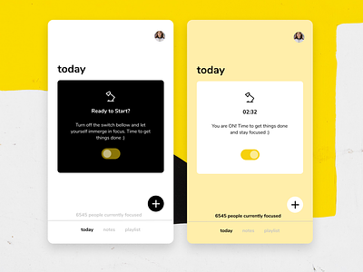 Focus App Switch On/OFF - Daily UI#15 015 15 app app design buttons concentration daily 100 challenge daily ui dailyui dailyui15 dailyuichallenge design focus productivity switch toggle togglebutton ui uidesign work