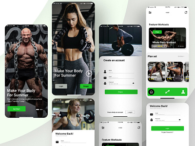 Workout App branding design mobile app mobile app design ui design ui ux ux web app website