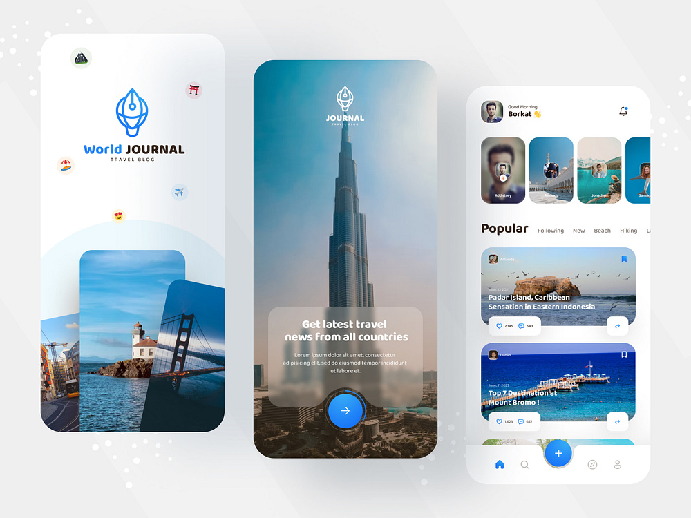 Travel Blog App Ui Design by Borkat ulla for SylGraph on Dribbble