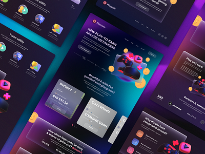 Playcoin landing page blockchain coin crypto cryptocurrency defi design landing landing page nft playtoearn ui ux web design