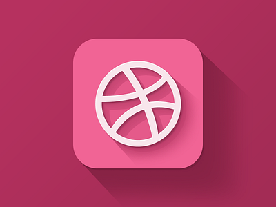 Dribbble app dribbble flat icon ios ios7 pink