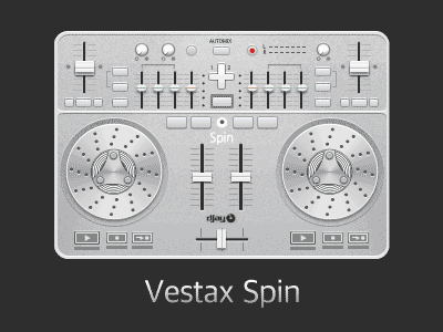 Vestax-spin dj graphic icon spin turntable vestax