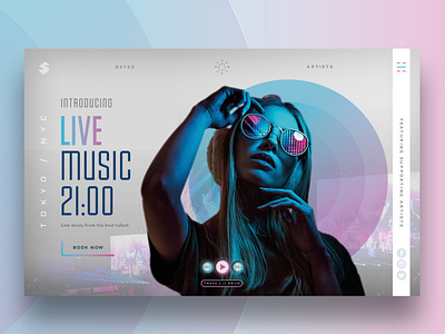 Live music website design event graphic design hero homepage landing landing page ui uidesign webdesign