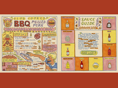 Pulled Pork BBQ Recipe Illustration
