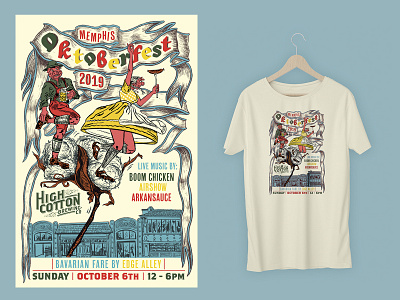 Memphis Oktoberfest 2019 Poster & Tee alcohol branding beer branding brand design branding brewery craft beer branding craft beer design event poster design hand lettering illustration illustration art illustration design microbrewery oktoberfest beer poster design tennessee typography