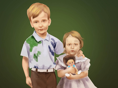 Family portrait art boy digitalart family girl kids