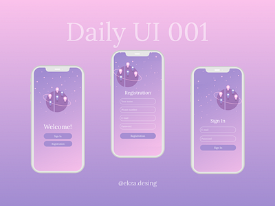 Daily UI 001 001 daily daily 100 challenge daily ui dailyui dailyuichallenge design mobile ui unicorn