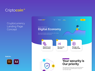 Free Cryptocoin Landing Page (XD)