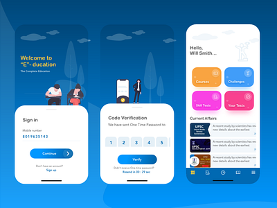 Free Online Education UI Kit Concept app design free ui kit freebie ui mobile app design ui ui design ui kit ui kits ux ux design