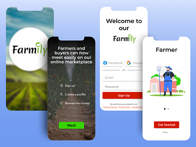 Farmily Dribbble shot HD 1 2x design farmer farmers market login page onboarding signup ui