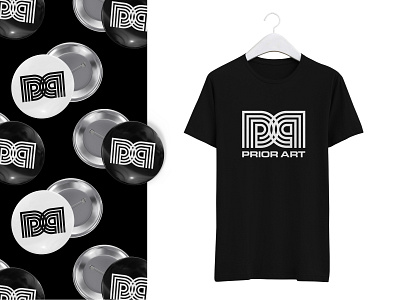 Prior Art logo & merch badges black and white black and white logo branding icon icon design label logo logo design merch music pins prior art record retro retro futuristic symbol symbol design tshirt tshirts