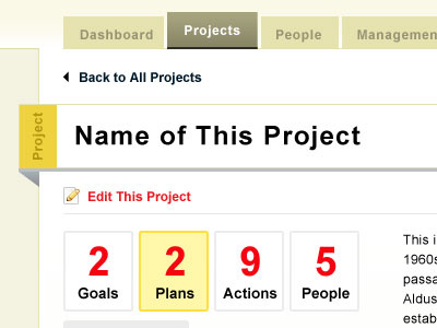 Project Management Screen (Single)