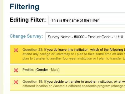 Building a Filter app filtering lists process ui web