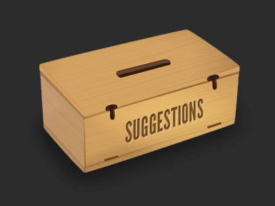 Suggestions Box icon illustration illustrator league gothic texture vector wood