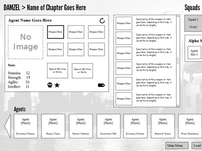 Squad Management Wireframe