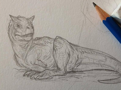 Little Carnotaurus sketch brynn carnotaurus dinosaur metheney pencil prehistoric sketch