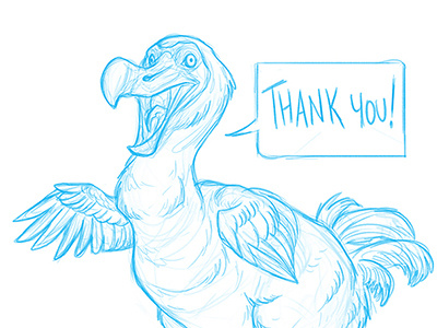 Thank You! animal bird brynn dodo extinct metheney sketch
