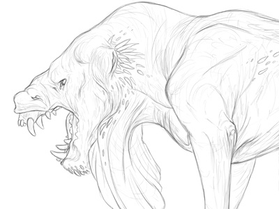 Defense beast brynn concept art creature design drawing illustration metheney
