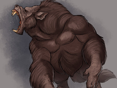 Werewolf art brynn concept creature design drawing lycan metheney werewolf