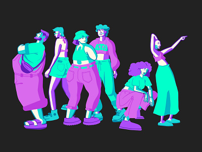 Squad character characters colorful illustration ilustração personagens squad