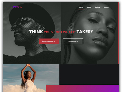 A Landing Page for a Modelling Agency
