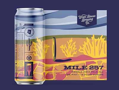 MILE 257 Can Art beer label branding design can art illustration package design vector