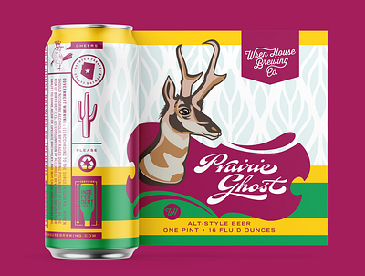 Praire Ghost Can Art beer label branding design can art illustration package design vector