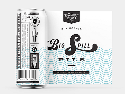 Big Spill Can Art beer label branding branding design can art design illustration package design vector