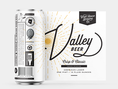 Valley Beer Can Art beer label branding branding design can art design illustration package design vector