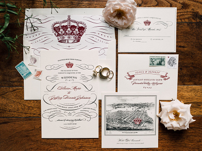 Alicia & Jeff Coronado Wedding custom day of details event branding invitation design letterpress wedding invite