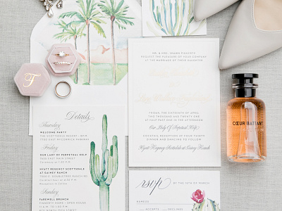 Caitlin & Lane Wedding Suite arizona custom gold foil invitation design letterpress stationery wedding wedding invitation