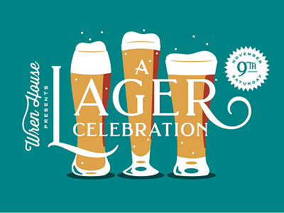 Wren House Brewing Co Lager Celebration beer label branding design event branding illustration vector